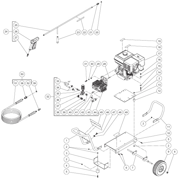 MITM CA-3504 pressure washer replacement parts